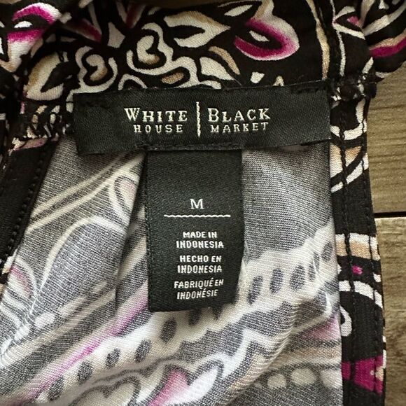 WhiteHouse BlackMarket Drop Waist Tunic Black Multi - M EUC​ - Picture 7 of 9